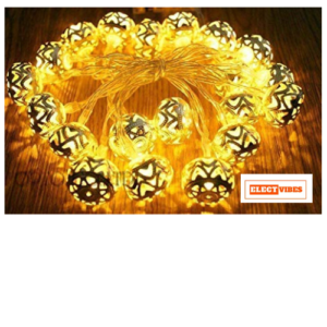 ELECTVIBES Copper Small Metal Globe Shape String Fairy Light 3 Meter, 14 led  for Decoration