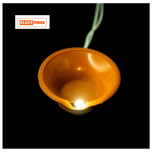 ElectVibes Brown Diya String Light 14 LED, 3 Meter Length Fairy Decoration Diya Lamp Light for Bedroom Decor, LED Pixel Series Light for Indoor, Outdoor Festival Decoration (Warm White, Plug-in)