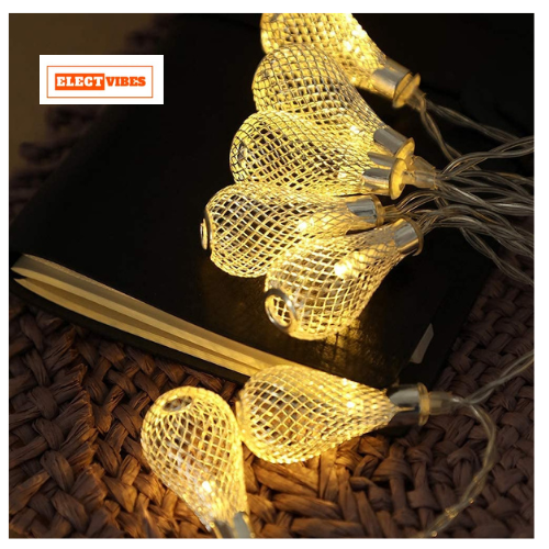 ELECTVIBES Metal Drop String Lights of Home Decoration Diwali Light for Party Birthday Diwali Christmas Navratri Valentine Gift Home Decoration Light (3 Meter 14 LED, Warm White) - Image 8