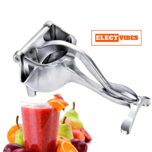 ELECTVIBES  Aluminium Manual Fruit Juicer – Heavy-Duty Hand Press Citrus Squeezer for Orange, Lime & Lemon – Strong Steel Handle, Easy Juice Extraction