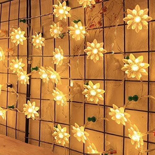 ElectVibes Plastic Lotus Flower String Lights Plug-in Fairy Lights for Indoor/Outdoor Decoration, Ideal for Diwali, Christmas, Navratri, and Parties (Warm White, 3 Meters, 14 Led) - Image 5