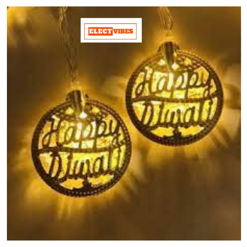 ELECTVIBES Diwali String Lights Decoration 3 Meter 10 Led Happy Diwali Metal Round Shaped Light, for Window Wall Door Party - Image 3