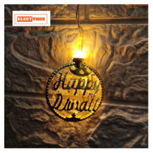ELECTVIBES Diwali String Lights Decoration 3 Meter 10 Led Happy Diwali Metal Round Shaped Light, for Window Wall Door Party