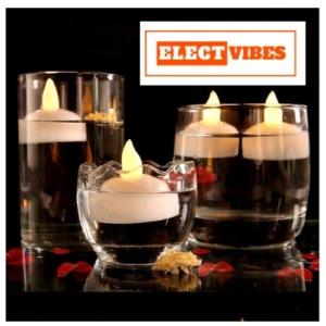 ELECTVIBES Water Sensor Floating Diyas | Smokeless & Flameless LED Tea Light Candles | Battery Operated | Home Décor for Diwali, Christmas, New Year, Birthdays & More (SET OF  12)(PACK OF 1)