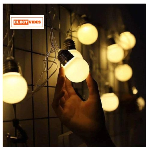 ELECTVIBES Milky Bulb String Light 14 LED, 3 Meter Plug-In, Warm White Frosted Bulb Led String Light Fairy String Light for Decoration Light Plug-in (PACK OF 1) - Image 6