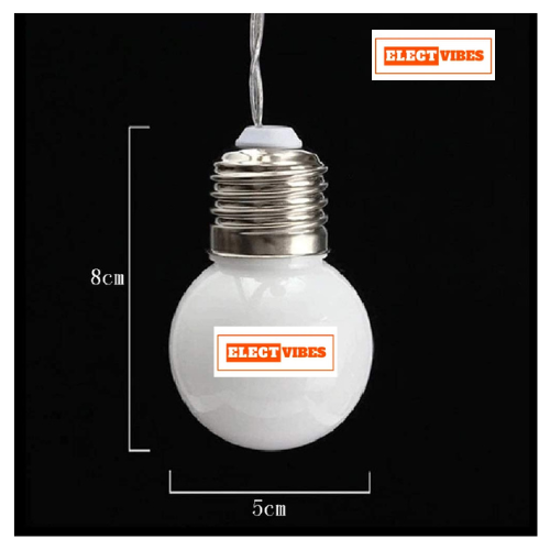ELECTVIBES Milky Bulb String Light 14 LED, 3 Meter Plug-In, Warm White Frosted Bulb Led String Light Fairy String Light for Decoration Light Plug-in (PACK OF 1) - Image 2