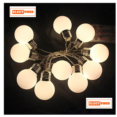 ELECTVIBES Milky Bulb String Light 14 LED, 3 Meter Plug-In, Warm White Frosted Bulb Led String Light Fairy String Light for Decoration Light Plug-in (PACK OF 1) - Image 14