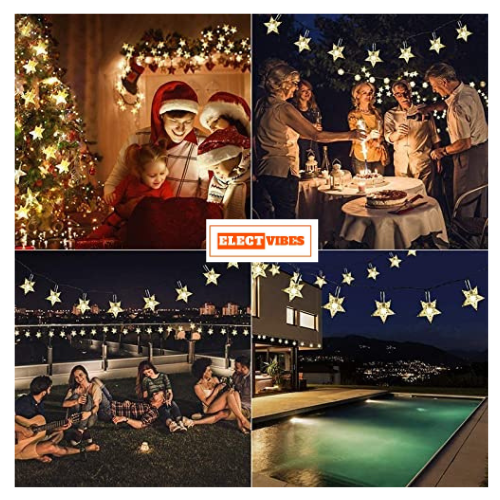 ELECTVIBES Mini Star String Light 14 LED, 3 Meter Plug-In, Warm White Mini Star Fairy String Lights ,Decorative LED Lights for Bedroom, Home, Garden, Diwali, Christmas, Wedding & Party Decoration (Pack of 1) - Image 10