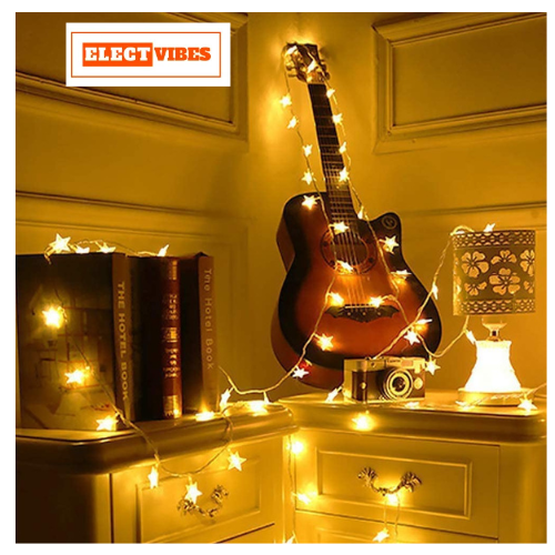 ELECTVIBES Mini Star String Light 14 LED, 3 Meter Plug-In, Warm White Mini Star Fairy String Lights ,Decorative LED Lights for Bedroom, Home, Garden, Diwali, Christmas, Wedding & Party Decoration (Pack of 1) - Image 19