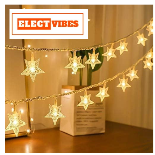 ELECTVIBES Mini Star String Light 14 LED, 3 Meter Plug-In, Warm White Mini Star Fairy String Lights ,Decorative LED Lights for Bedroom, Home, Garden, Diwali, Christmas, Wedding & Party Decoration (Pack of 1) - Image 20