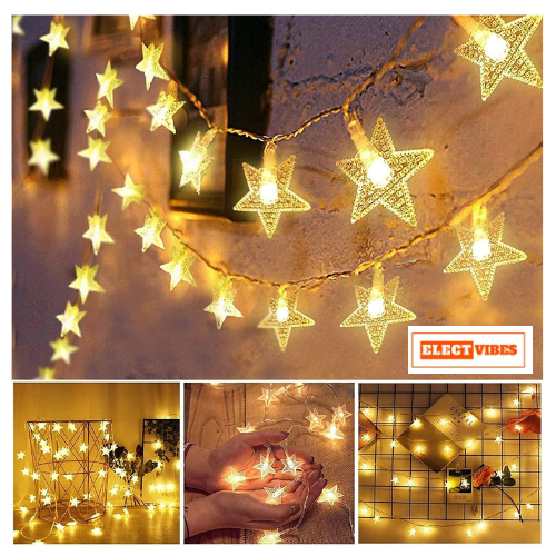 ELECTVIBES Mini Star String Light 14 LED, 3 Meter Plug-In, Warm White Mini Star Fairy String Lights ,Decorative LED Lights for Bedroom, Home, Garden, Diwali, Christmas, Wedding & Party Decoration (Pack of 1) - Image 22