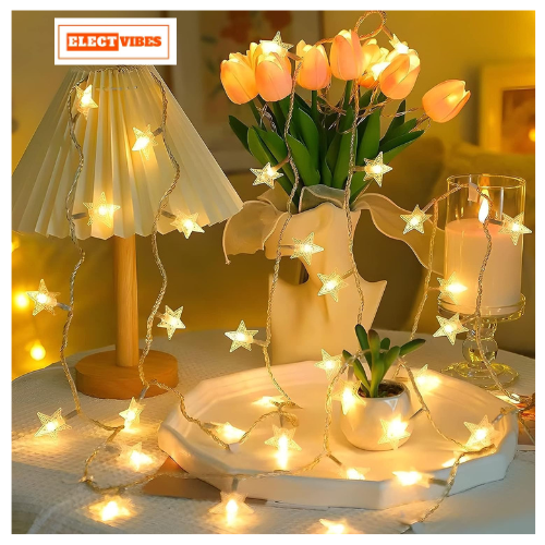 ELECTVIBES Mini Star String Light 14 LED, 3 Meter Plug-In, Warm White Mini Star Fairy String Lights ,Decorative LED Lights for Bedroom, Home, Garden, Diwali, Christmas, Wedding & Party Decoration (Pack of 1) - Image 24