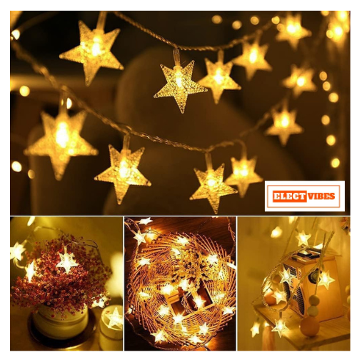 ELECTVIBES Mini Star String Light 14 LED, 3 Meter Plug-In, Warm White Mini Star Fairy String Lights ,Decorative LED Lights for Bedroom, Home, Garden, Diwali, Christmas, Wedding & Party Decoration (Pack of 1) - Image 25