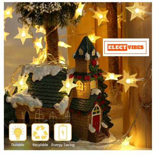 ELECTVIBES Mini Star String Light 14 LED, 3 Meter Plug-In, Warm White Mini Star Fairy String Lights ,Decorative LED Lights for Bedroom, Home, Garden, Diwali, Christmas, Wedding & Party Decoration (Pack of 1) - Image 26