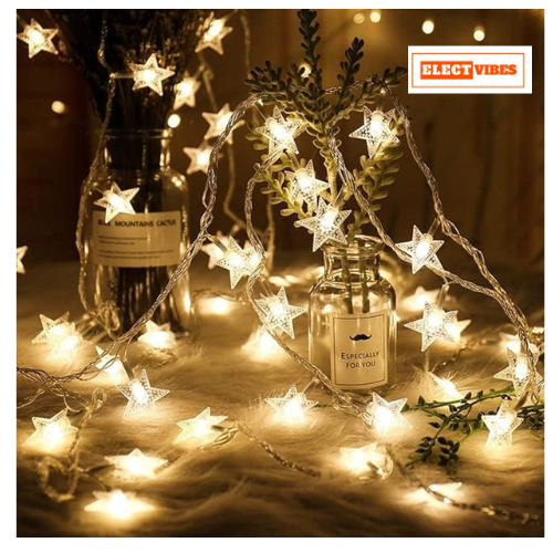 ELECTVIBES Mini Star String Light 14 LED, 3 Meter Plug-In, Warm White Mini Star Fairy String Lights ,Decorative LED Lights for Bedroom, Home, Garden, Diwali, Christmas, Wedding & Party Decoration (Pack of 1) - Image 27