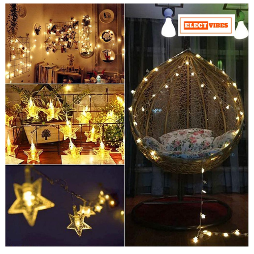 ELECTVIBES Mini Star String Light 14 LED, 3 Meter Plug-In, Warm White Mini Star Fairy String Lights ,Decorative LED Lights for Bedroom, Home, Garden, Diwali, Christmas, Wedding & Party Decoration (Pack of 1) - Image 11