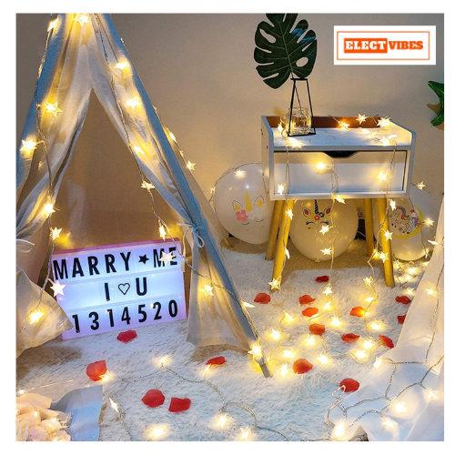 ELECTVIBES Mini Star String Light 14 LED, 3 Meter Plug-In, Warm White Mini Star Fairy String Lights ,Decorative LED Lights for Bedroom, Home, Garden, Diwali, Christmas, Wedding & Party Decoration (Pack of 1) - Image 13
