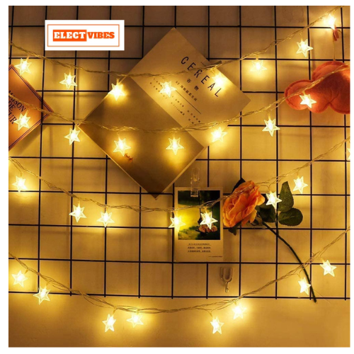 ELECTVIBES Mini Star String Light 14 LED, 3 Meter Plug-In, Warm White Mini Star Fairy String Lights ,Decorative LED Lights for Bedroom, Home, Garden, Diwali, Christmas, Wedding & Party Decoration (Pack of 1) - Image 17