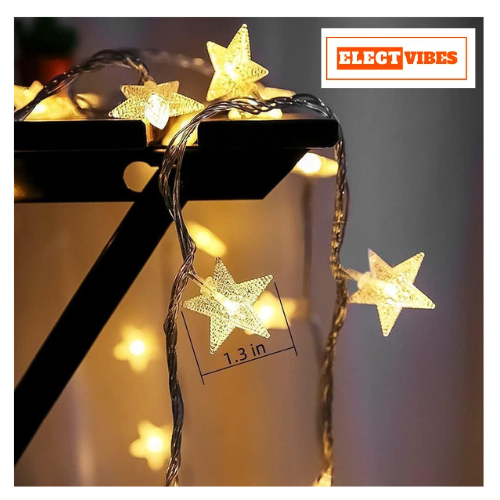 ELECTVIBES Mini Star String Light 14 LED, 3 Meter Plug-In, Warm White Mini Star Fairy String Lights ,Decorative LED Lights for Bedroom, Home, Garden, Diwali, Christmas, Wedding & Party Decoration (Pack of 1) - Image 18