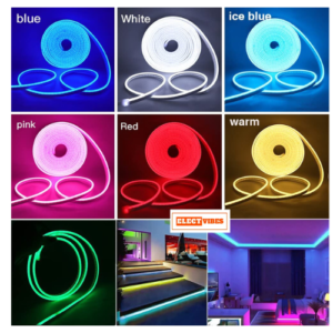 ELECTVIBES  White Neon Light Strip with 5-Meter 600 LEDs and 12V Adapter – Ideal for Wall Decorations, Parties, Celebrations, Bars, and Custom Neon Displays