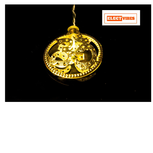 ELECTVIBES Metallic OM String Lights, 3 Meter,10 LED | Wall Hanging Metal Fairy Lights for Diwali & Home Decoration - Image 7