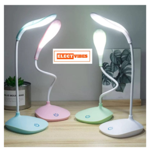 ELECTVIBES Study Lamp Rechargeable Led Touch On Off Switch Student Study Reading Dimmer Led Table Lamps White Desk Light Lamp (MULTICOLOUR AVAILABLE)