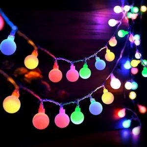ElectVibes Milky Bulb LED String Lights - Fairy Lights with 14 LED Bulb Waterproof Fairy Crystal LED Serial Lights for Indoor and Outdoor Decoration Home, Room, Diwali & Christmas(3 Meter, Warm White)