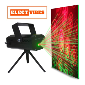 ELECTVIBES  Laser Light Mini Projector | 6 Design Modes | Sound Activated Stage Lighting for Diwali, Parties, Weddings & Home Décor | Corded Electric with Mini Tripod Stand