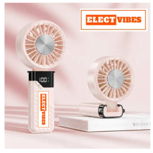 ELECTVIBES X49 Portable Mini Fan, 12000 RPM Turbo Motor, Touch Control, 100 Speed Dial, 3000mAh Battery, USB Type-C Rechargeable – Mini Fan, Hand Fan, Small Fan, USB Fan