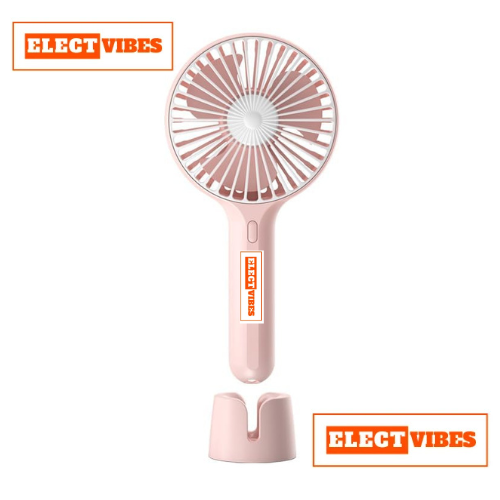 ELECTVIBES Mini Portable Hand Fan Powerful Brushless Motor, 3-Speed Large Blades, Noise-Cancelling, USB (Up to 6Hrs) Avaialble In Assorted Colors - Image 10