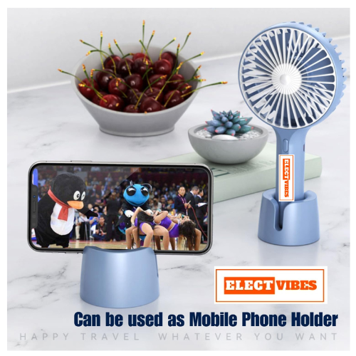 ELECTVIBES Mini Portable Hand Fan Powerful Brushless Motor, 3-Speed Large Blades, Noise-Cancelling, USB (Up to 6Hrs) Avaialble In Assorted Colors - Image 22
