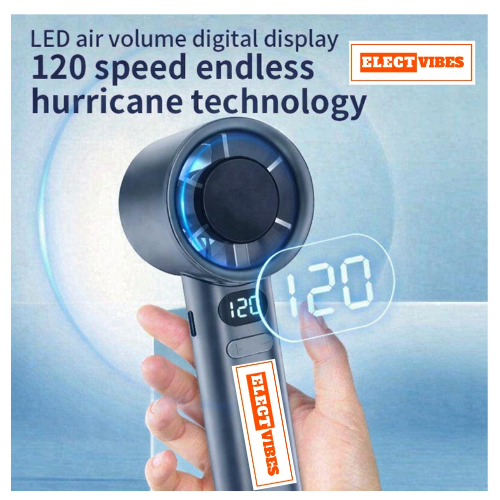 ELECTVIBES Rechargeable Handheld Fan, Portable Mini Fan with 1200mAh Battery, 120 Speed Levels with Long-Press Control, Personal Electric Fan for Travel, Office & Home, AVAILABLE (White,GREY,BLAZE GOLD) - Image 12