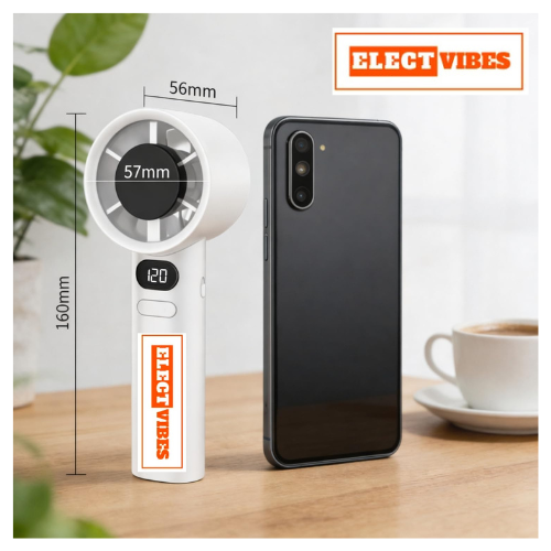ELECTVIBES Rechargeable Handheld Fan, Portable Mini Fan with 1200mAh Battery, 120 Speed Levels with Long-Press Control, Personal Electric Fan for Travel, Office & Home, AVAILABLE (White,GREY,BLAZE GOLD) - Image 21