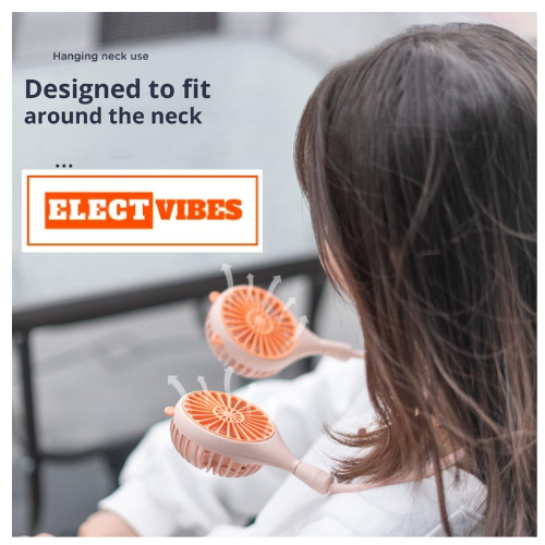 ELECTVIBES Rechargeable Neck Fan (Green) | 1200mAh Battery, USB Powered Hands-Free Hanging Fan | Single Speed Dual Fan | Portable Personal Cooling Fan for Travel, Office & Outdoor Use - Image 11