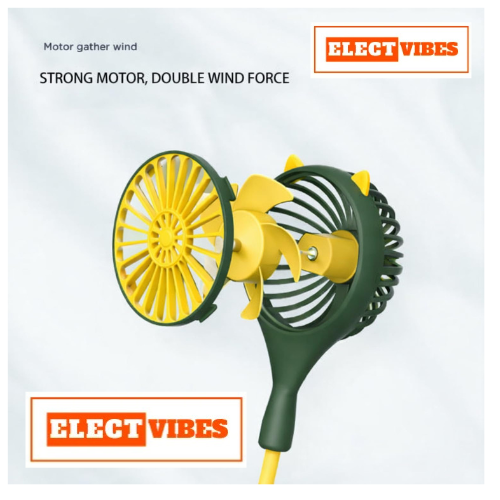 ELECTVIBES Rechargeable Neck Fan (Green) | 1200mAh Battery, USB Powered Hands-Free Hanging Fan | Single Speed Dual Fan | Portable Personal Cooling Fan for Travel, Office & Outdoor Use - Image 18