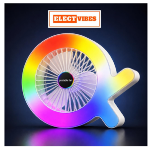 ELECTVIBES Fish-Shaped Portable USB Table FanMini Fan with 3 Wind Speed,Up to 6Hrs Runtime, Low Noise Lightweight Desktop & Handheld Cooling Fan 1800mAh USB Powered 3 Speed Mode MULTICOLOR 