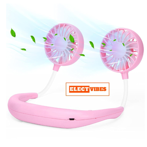ELECTVIBES Hand Free Mini USB Personal Fan, Rechargeable Mini USB Fan with 360 Degree Free Rotation, 3 Adjustable Speeds Perfect for Sports, Home ,Office, Travel, and Outdoor (Pack of 1) - Image 4