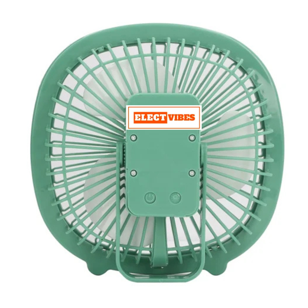 ELECTVIBES Hanging Fan with LED USB Rechargeable, Adjustable Speed, Light for Camping & Travel (Mint Green) - Image 9