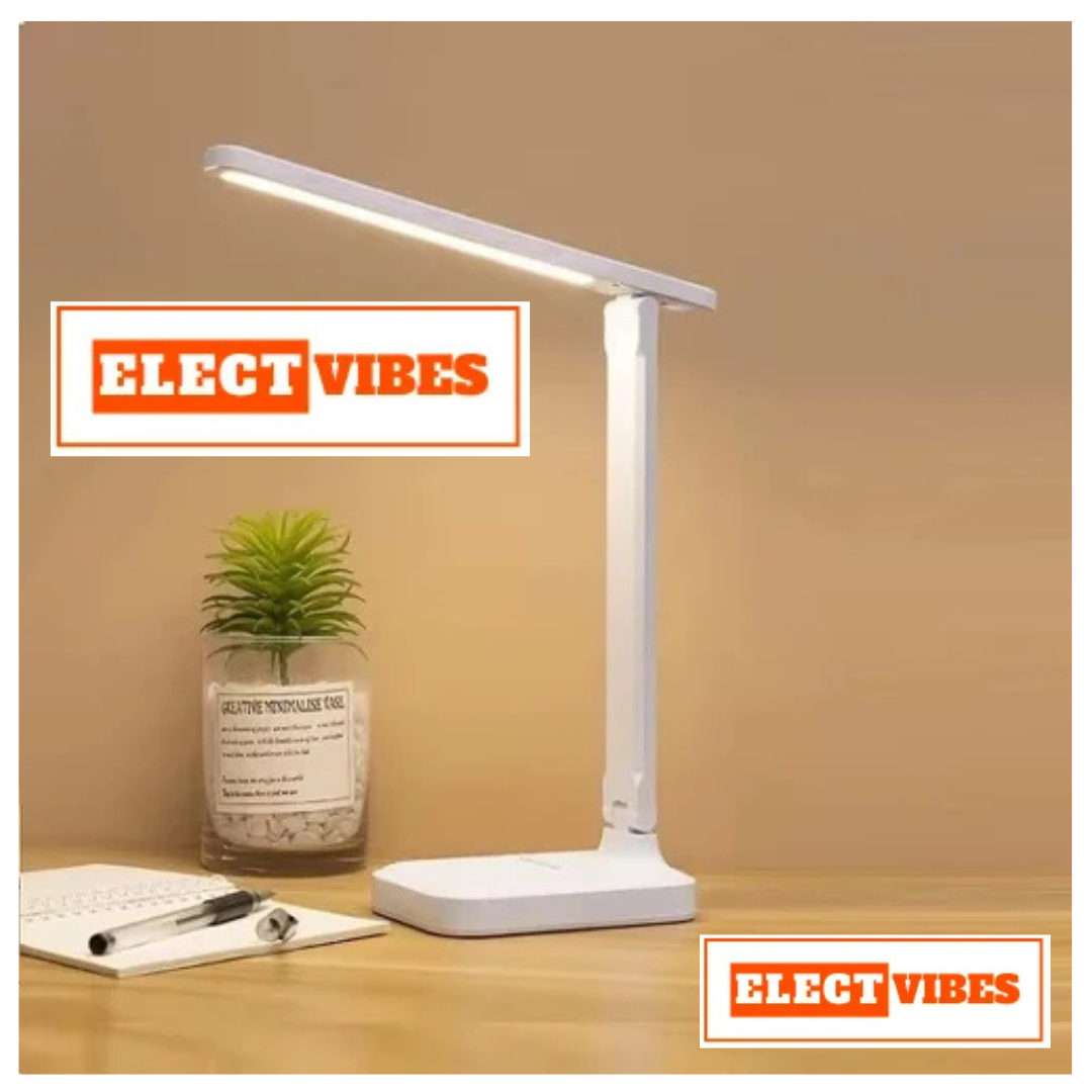 ELECTVIBES Rechargeable LED Desk Lamp – Foldable Study Lamp with 1200mAh Battery, USB Charging, Touch Function, Eye Protection & 3-Level Brightness for Reading, Office & Home Use - Image 2