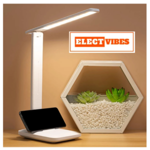 ELECTVIBES Rechargeable LED Desk Lamp – Foldable Study Lamp with 1200mAh Battery, USB Charging, Touch Function, Eye Protection & 3-Level Brightness for Reading, Office & Home Use