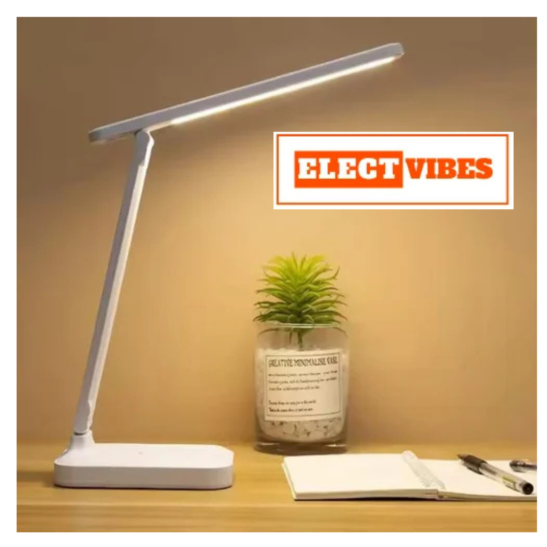 ELECTVIBES Rechargeable LED Desk Lamp – Foldable Study Lamp with 1200mAh Battery, USB Charging, Touch Function, Eye Protection & 3-Level Brightness for Reading, Office & Home Use - Image 8