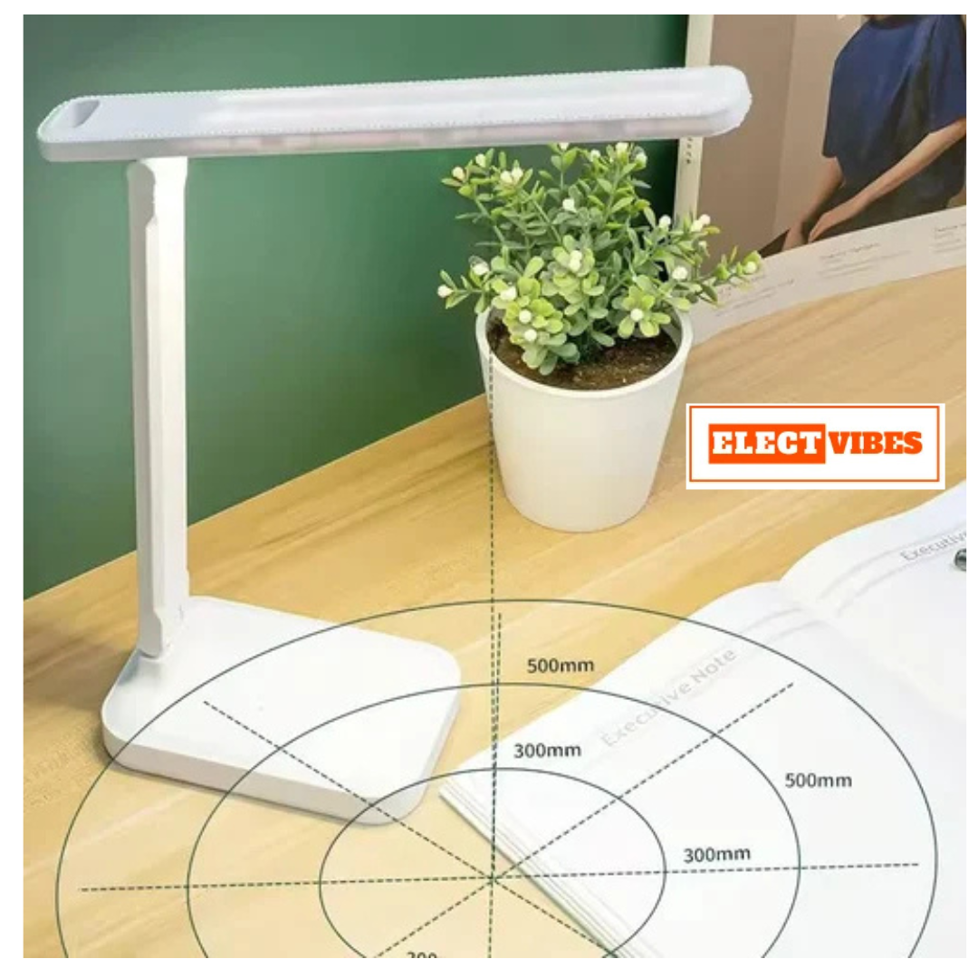 ELECTVIBES Rechargeable LED Desk Lamp – Foldable Study Lamp with 1200mAh Battery, USB Charging, Touch Function, Eye Protection & 3-Level Brightness for Reading, Office & Home Use - Image 6