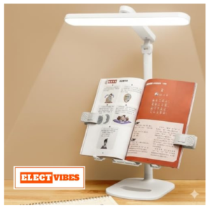 ELECTVIBES Book Holder LED Table Lamp with 1800mAh Battery, Touch Control Brightness & Color Temperature Adjustment, Portable Study Lamp with 80cm USB Cable for Home, Office, Bedroom & Study Desk (PACK OF 1)