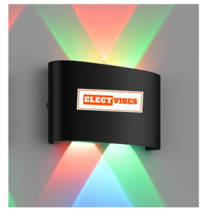 ELECTVIBES LED Outdoor Wall Light | 2 -Way Wall Lamp | 4W Aluminium Body, Rainproof & Shockproof, Decorative Step/Pathway/Light Fixture (MULTI) (Pack of 1)