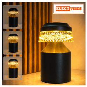 ELECTVIBES Acrylic Crystal Desk Lamp Design-2 | Touch Control Dimmable Warm Light | USB Rechargeable Decorative Table Lamp for Bedroom, Living Room & Café (PACK OF 1)