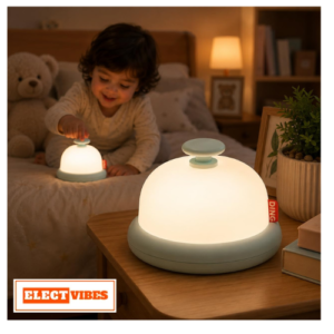 ELECTVIBES Push Button Bell Shape Silicone Toy with Soft Glow, 1200mAh Battery, Minimalist Kids Room Lamp, Bedside Decor for Bedroom, Nursery & Gifting (PACK OF 1)