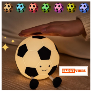 ELECTVIBES Football Shape Silicone Electronic Toy for Kids, 7 Color Changing Squishy Soft Touch USB 1200mAh Rechargeable Toy, Light-Up Football Kids Electronic Toy for Bedroom, Nursery & Home Decor (PACK OF 1)