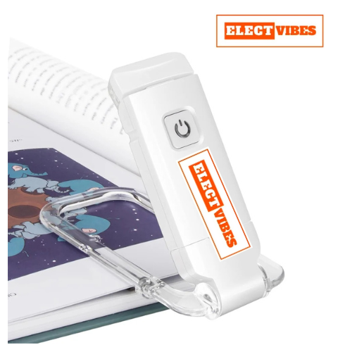 ELECTVIBES Book Lamp for Students, USB Rechargeable LED Study Light, 3 Brightness & Color Modes, Clip-On, Portable & Eye-Friendly (White)(PACK OF 1) - Image 2