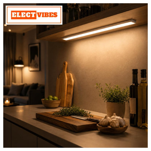 ELECTVIBES 40CM Rechargeable Motion Sensor LED Light – Wireless Under Cabinet Light with 3 Color Modes, 1200mAh Battery, Dimmable Stick-On Lamp for Kitchen, Wardrobe & Bedroom, White Plastic (PACK OF 1) - Image 2