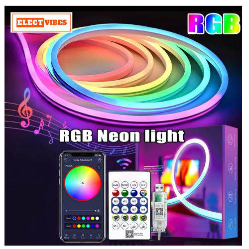 ELECTVIBES Premium Smart SMD Rope Light 5M with App & Remote Control, Music Sync RGB LED Light, 16 Million Colors, Luxury Ambient Lighting, Flexible Mood Light for Gaming Room, Bedroom, TV Backlight (PACK OF 1) - Image 7